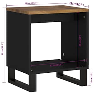 Konferenční stolek 40 x 31 x 46 cm masivní mangovník a kompozit - obrázek 9