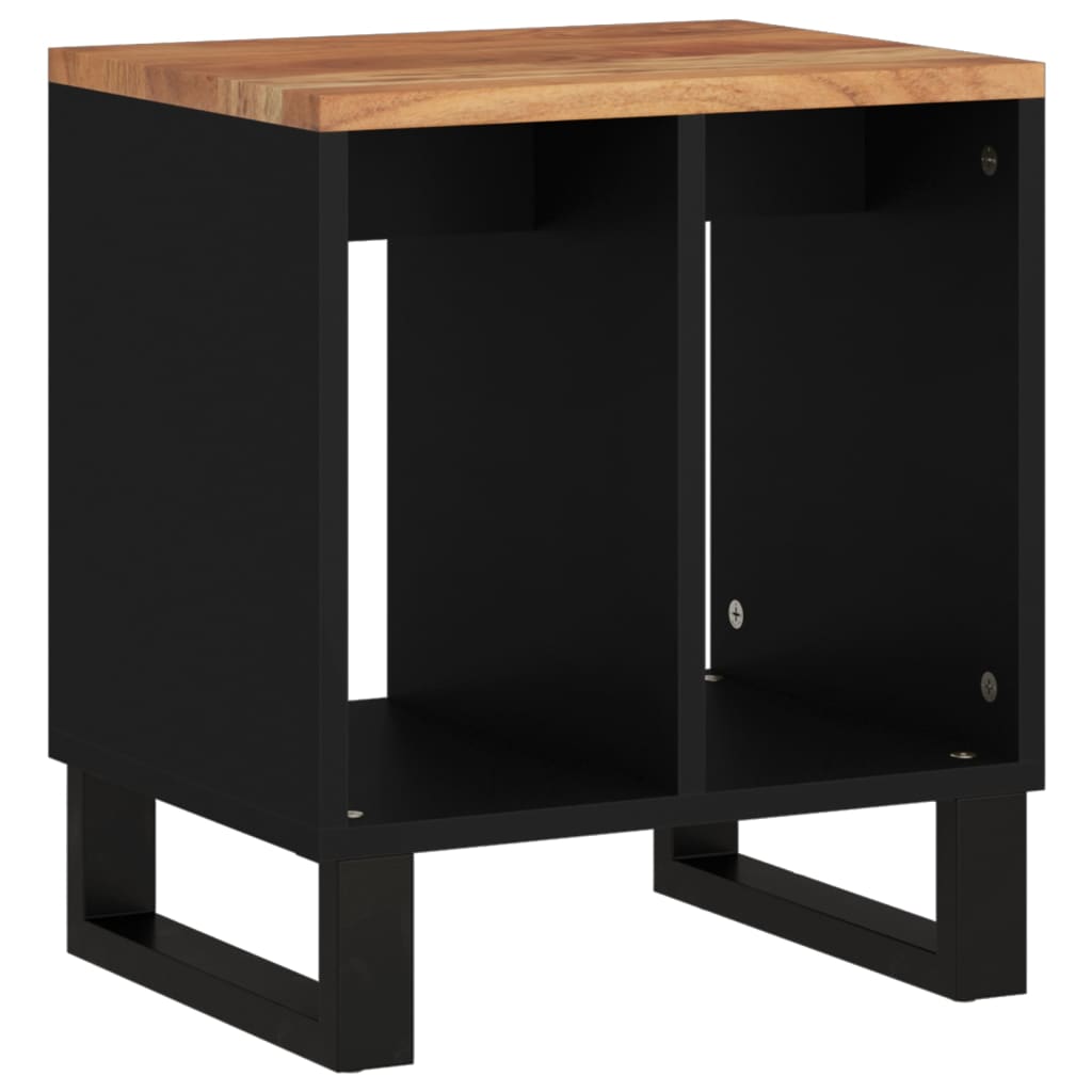 Image of vidaXL Side Table 40x31x46 cm Solid Wood Acacia&Engineered Wood