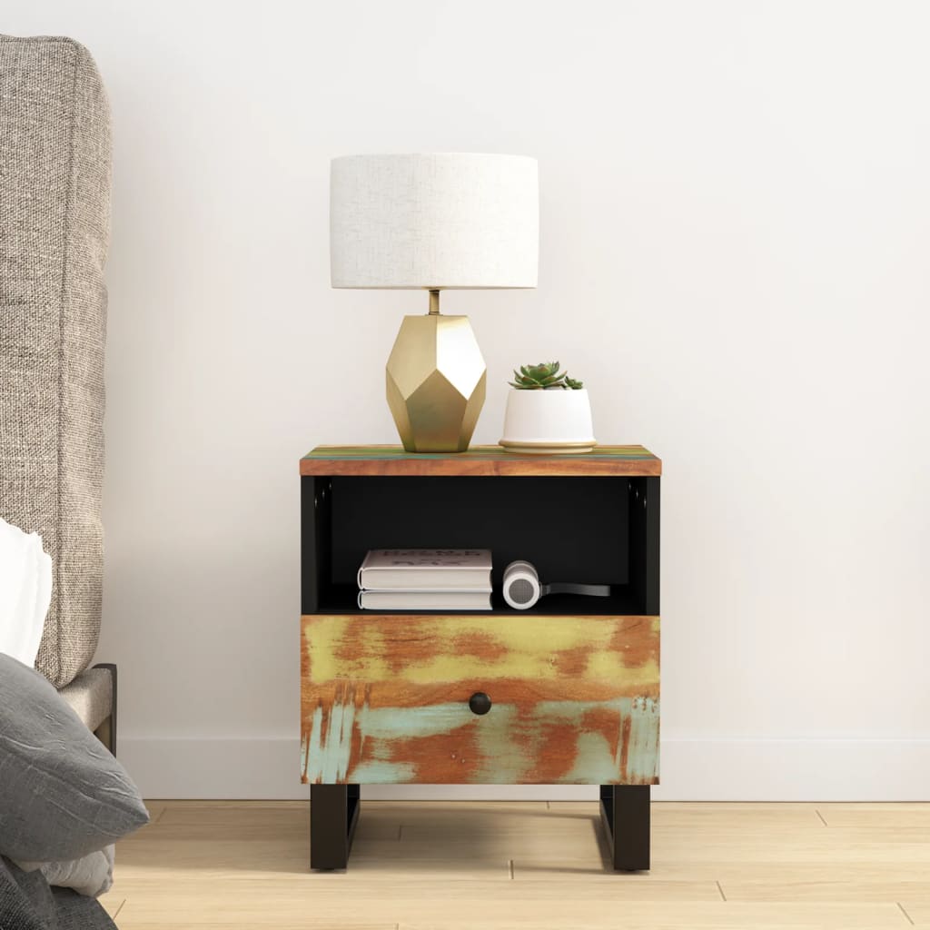 vidaXL Nachtkastjes 2 st massief gerecycled hout en bewerkt hout afbeelding