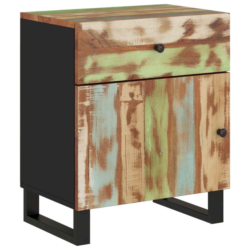 Image of vidaXL Bedside Cabinet 50x33x60cm Solid Wood Reclaimed&Engineered Wood