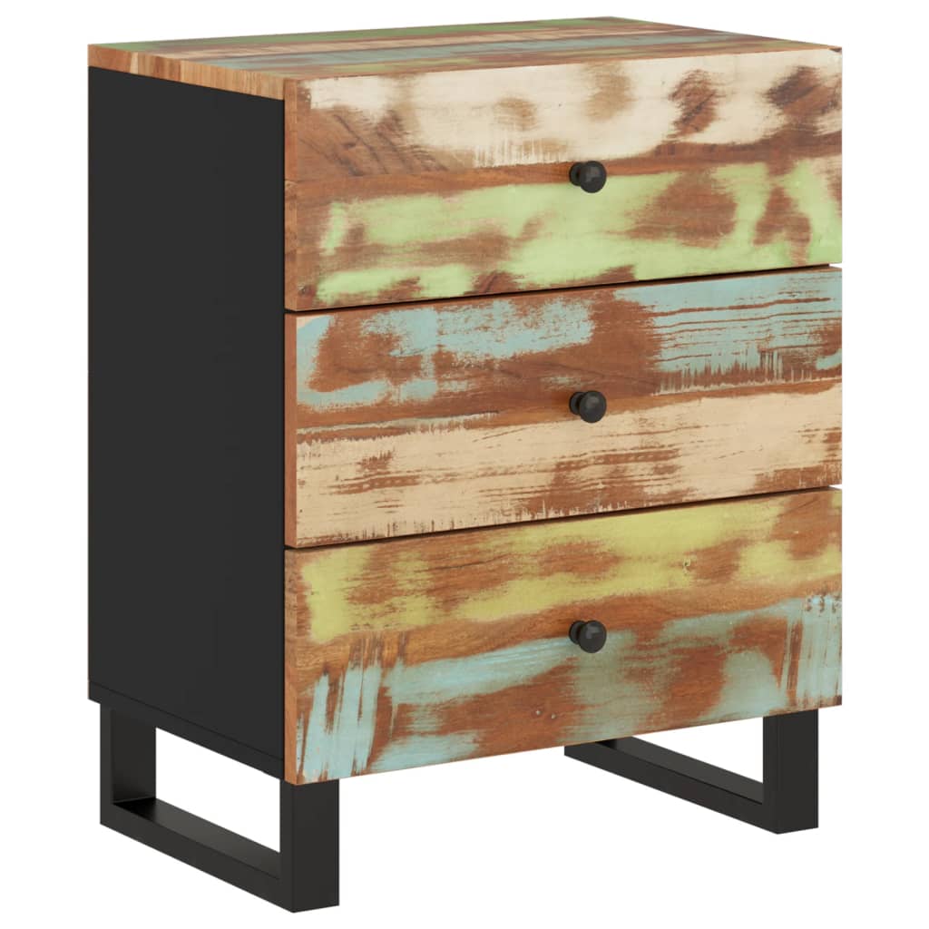 Image of vidaXL Bedside Cabinet 50x33x62cm Solid Wood Reclaimed&Engineered Wood