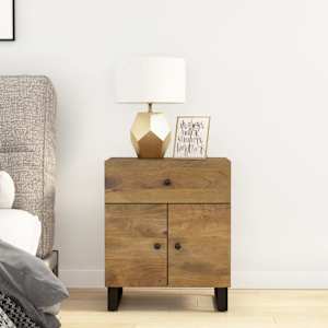 Nočna omarica 50x33x60 cm trden mangov les in inženirski les