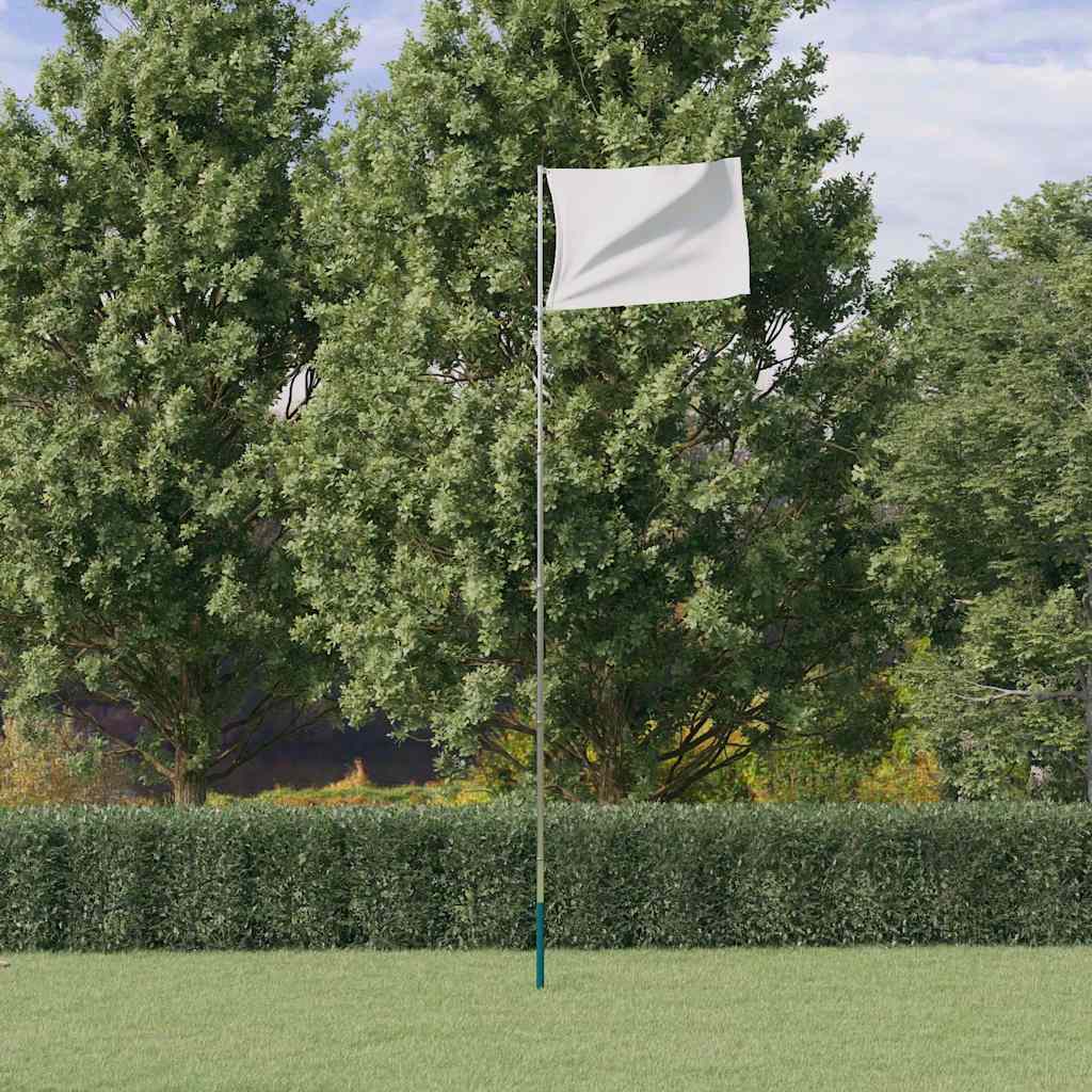 vida XL Teleskop-Fahnenmast Silbern 5,55 m Aluminium
