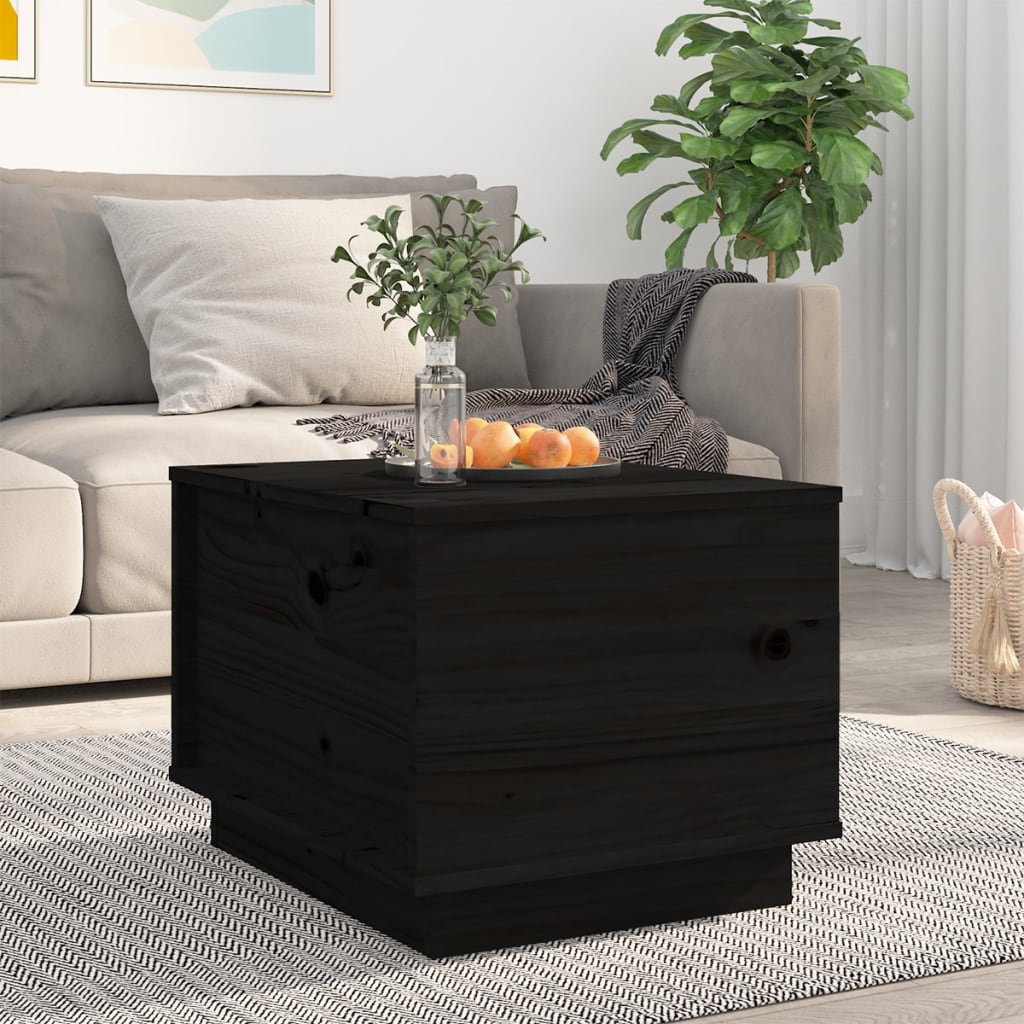 vidaXL Table basse Noir 40x50x35 cm Bois massif de pin