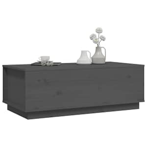 Konferenční stolek šedý 100x50x35 cm masivní borové dřevo - obrázek 4