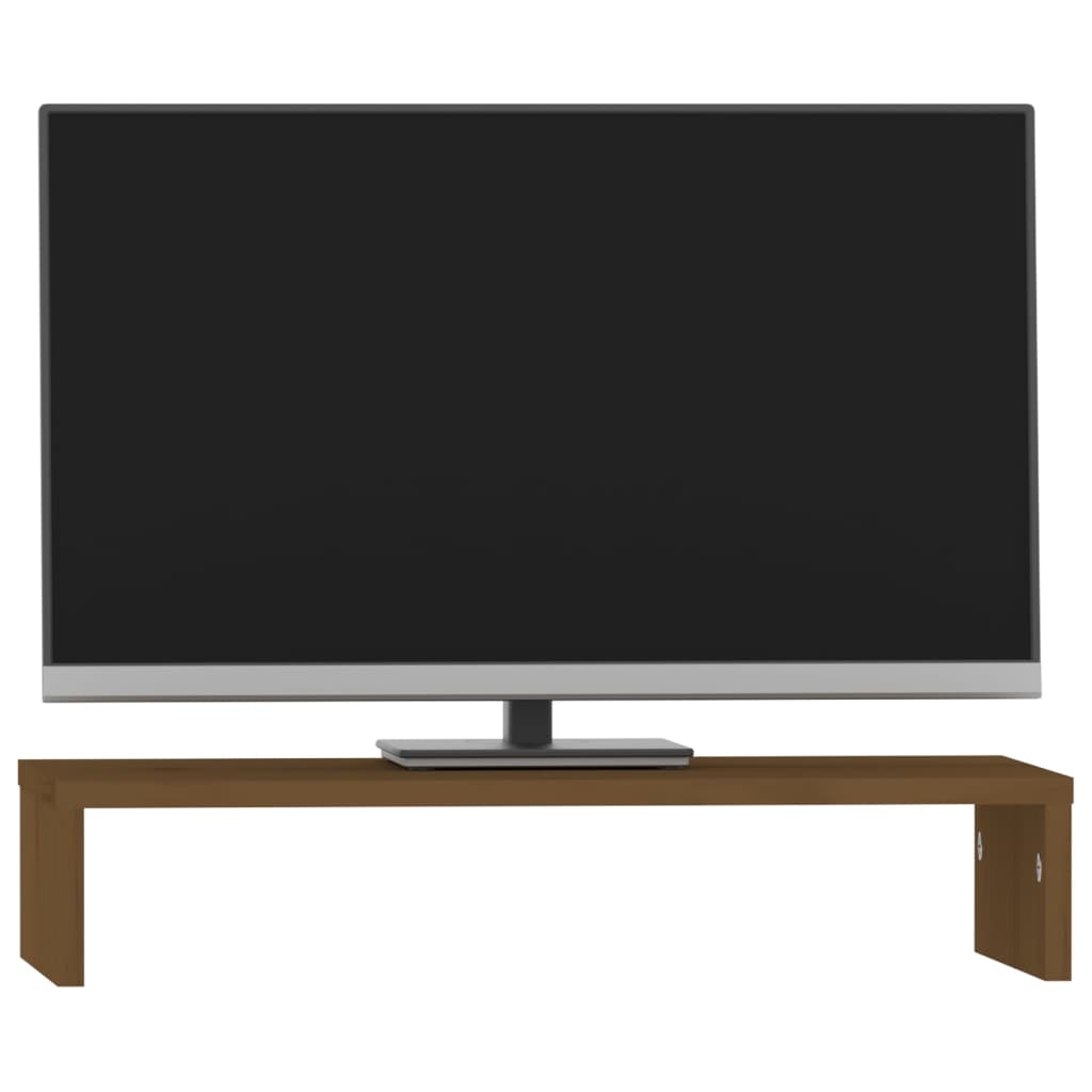 Monitorstandaard 50x27x10 cm massief grenenhout honingbruin