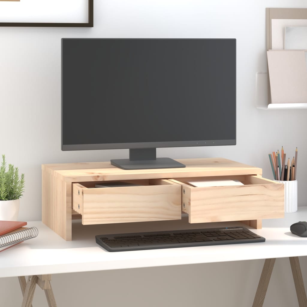 vidaXL tömör fenyőfa monitorállvány 50x27x15 cm