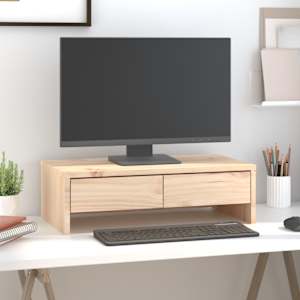 Stojan na monitor 50 x 27 x 15 cm masivní borové dřevo - obrázek 1
