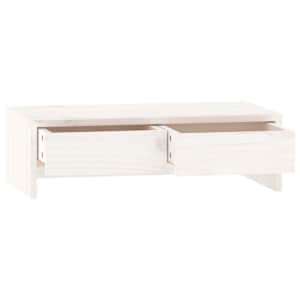 Stojan na monitor bílý 50x27x15 cm masivní borové dřevo - obrázek 6