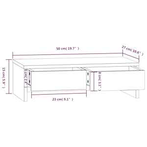 Stojan na monitor bílý 50x27x15 cm masivní borové dřevo - obrázek 9