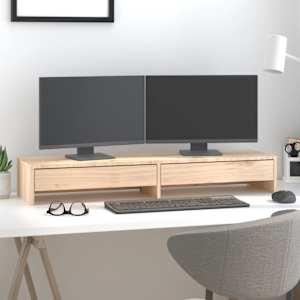 Stojan na monitor 100x27x15 cm masivní borové dřevo - obrázek 1