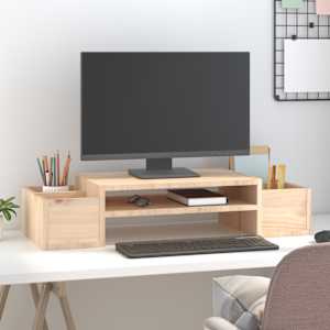Stojan na monitor 70 x 27,5 x 15 cm masivní borové dřevo - obrázek 3