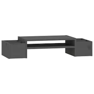 Stojan na monitor bílý 70x27,5x15 cm masivní borové dřevo - obrázek 2
