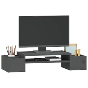 Stojan na monitor bílý 70x27,5x15 cm masivní borové dřevo - obrázek 4