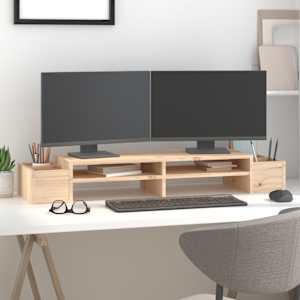 Stojan na monitor 100 x 27,5 x 15 cm masivní borové dřevo - obrázek 3