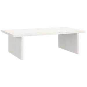 Stojan na monitor bílý 50x27x15 cm masivní borové dřevo - obrázek 2