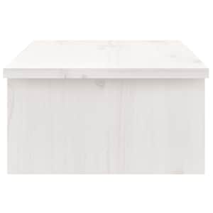 Stojan na monitor bílý 50x27x15 cm masivní borové dřevo - obrázek 6