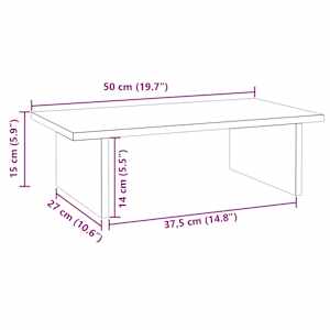 Stojan na monitor bílý 50x27x15 cm masivní borové dřevo - obrázek 8
