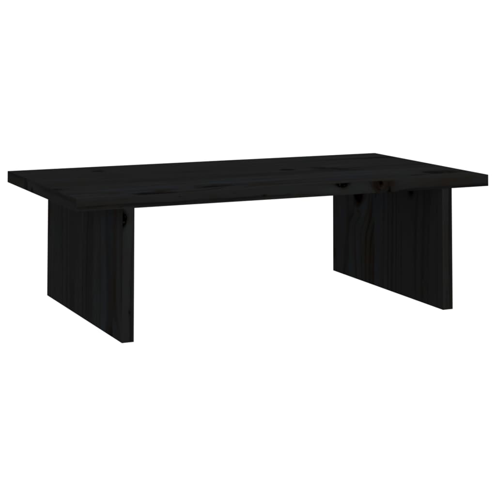 vidaXL Monitorstandaard 50x27x15 cm massief grenenhout zwart