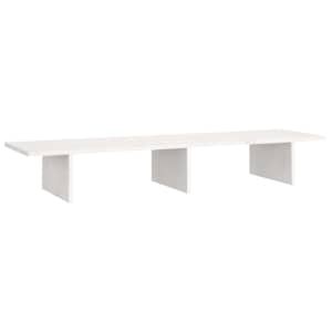 Stojan na monitor bílý 100 x 27 x 15 cm masivní borové dřevo - obrázek 2