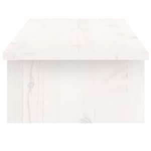Stojan na monitor bílý 100 x 27 x 15 cm masivní borové dřevo - obrázek 6