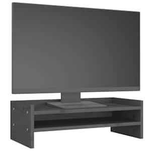 Stojan na monitor šedý 50x24x16 cm masivní borové dřevo - obrázek 4