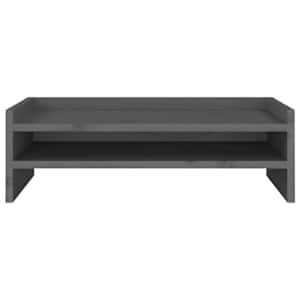 Stojan na monitor šedý 50x24x16 cm masivní borové dřevo - obrázek 5