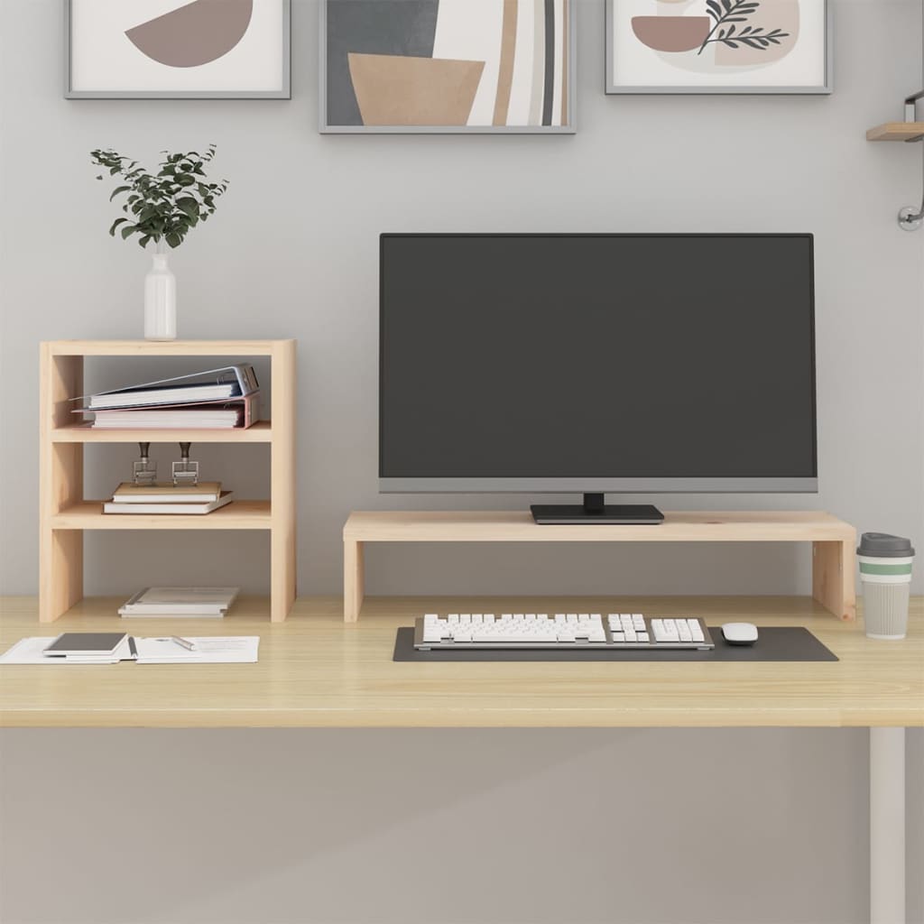 Thumbnail - vidaXL Monitorständer 81x20x30 cm Massivholz Kiefer