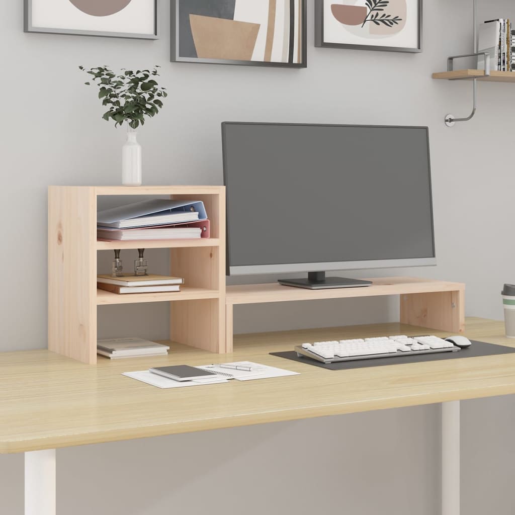 Thumbnail - vidaXL Monitorständer 81x20x30 cm Massivholz Kiefer
