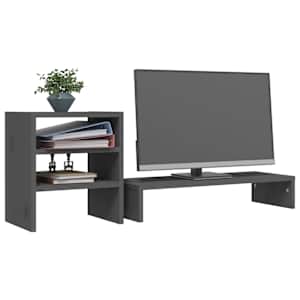 Stojan na monitor bílý 81x20x30 cm masivní borové dřevo - obrázek 5