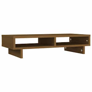 Stojan na monitor medově hnědý 60x27x14 cm masivní borové dřevo - obrázek 2