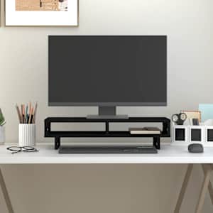vidaXL Βάση Οθόνης Μαύρο 60x27x14 εκ. από Μασίφ Ξύλο Πεύκου