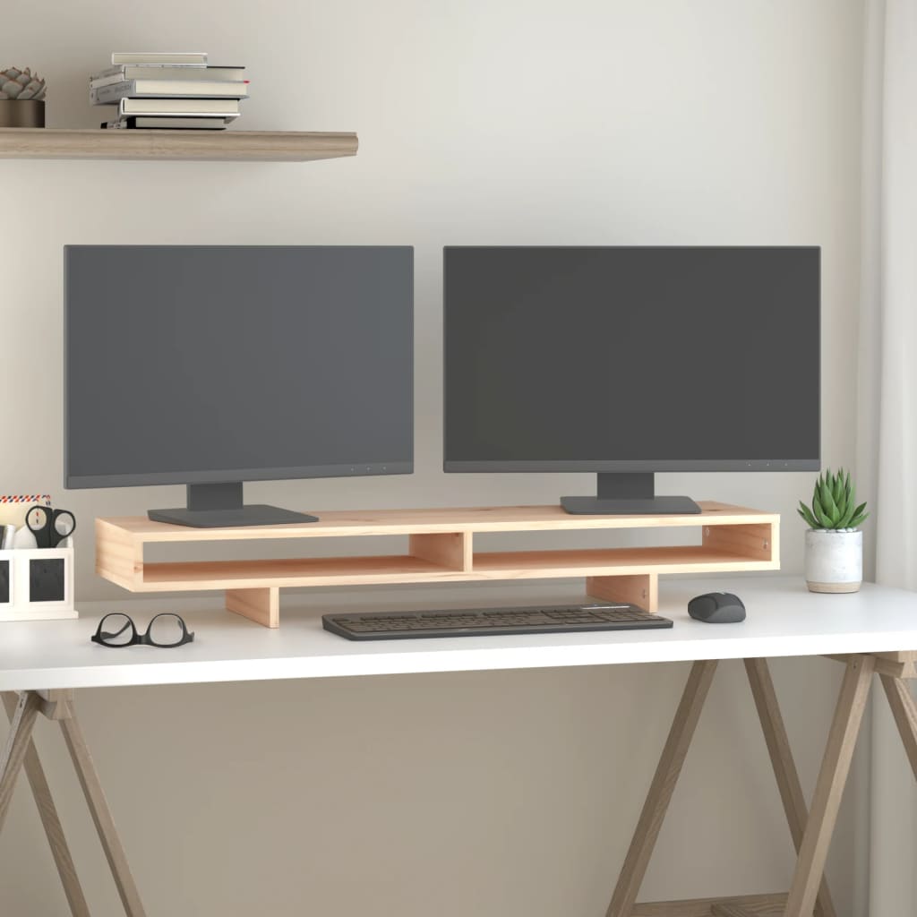 vidaXL Suport pentru monitor, 100x27x14 cm, lemn masiv de pin