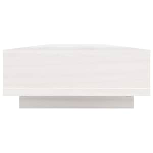 Stojan na monitor bílý 100x27x14 cm masivní borové dřevo - obrázek 6