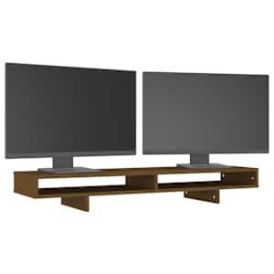 Stojan na monitor medově hnědý 100x27x14 cm masivní borovice - obrázek 4