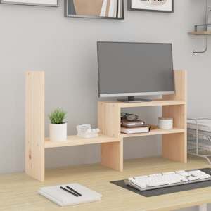 Stojan na monitor (39–72) x 17 x 43 cm masivní borové dřevo - obrázek 1