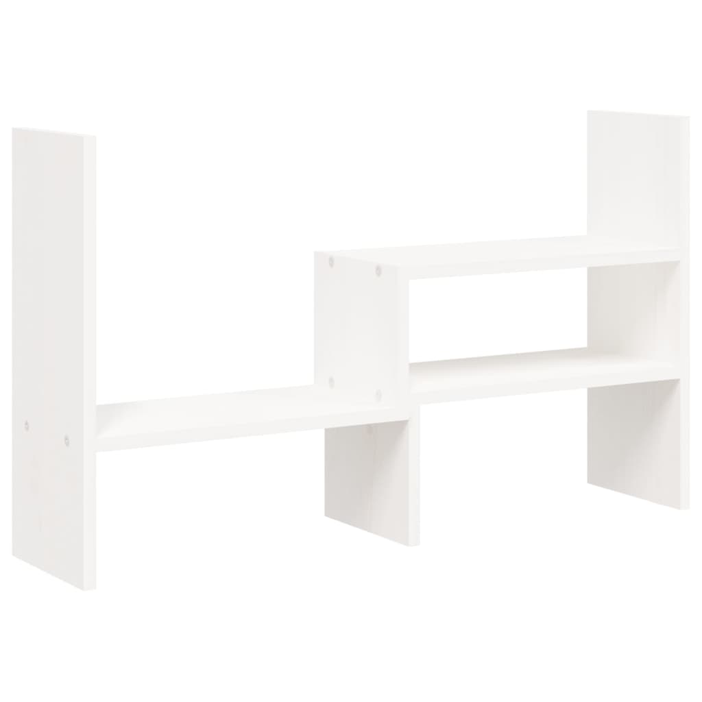 Suport pentru monitor, alb, (39-72)x17x43 cm, lemn masiv pin