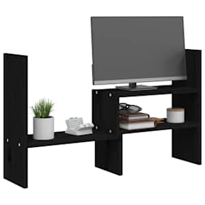 Stojan na monitor černý (39–72) x 17 x 43 cm masivní borovice - obrázek 4