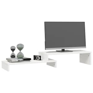 Stojan na monitor bílý (52–101) x 22 x 14 cm masivní borovice - obrázek 4