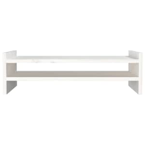 Stojan na monitor bílý 50x27x15 cm masivní borové dřevo - obrázek 5