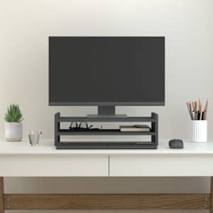 Stojan na monitor bílý 50x27x15 cm masivní borové dřevo - obrázek 3