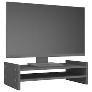 Stojan na monitor bílý 50x27x15 cm masivní borové dřevo - obrázek 4