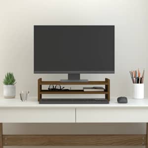 Stojan na monitor medově hnědý 50x27x15 cm masivní borové dřevo - obrázek 3