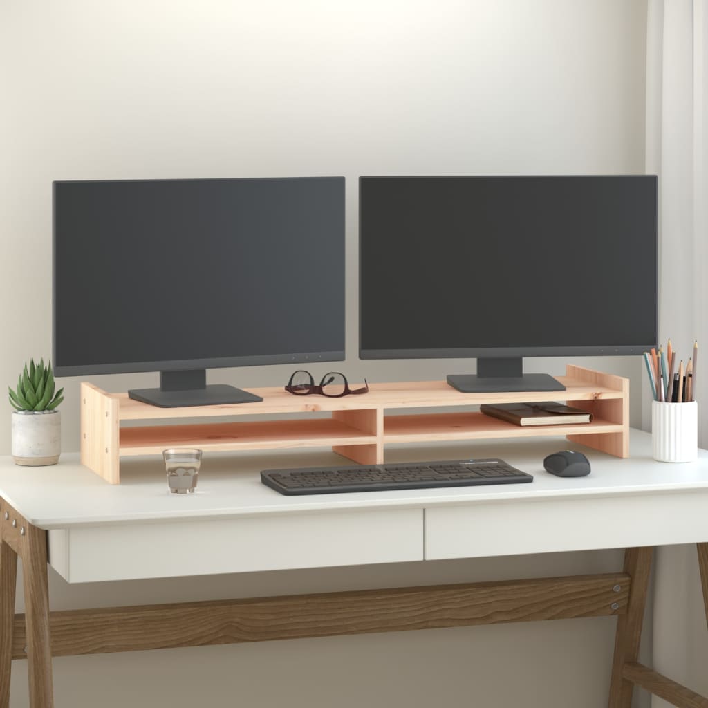 vidaXL Suport pentru monitor, 100x27x15 cm, lemn masiv de pin