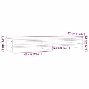 Stojan na monitor bílý 100 x 27 x 15 cm masivní borové dřevo - obrázek 8