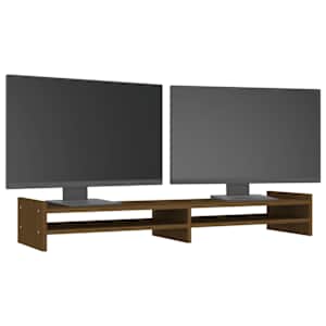 Stojan na monitor medově hnědý 100x27x15 cm masivní borovice - obrázek 4