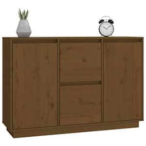 Příborník medově hnědý 111x34x75 cm masivní borové dřevo - obrázek 4