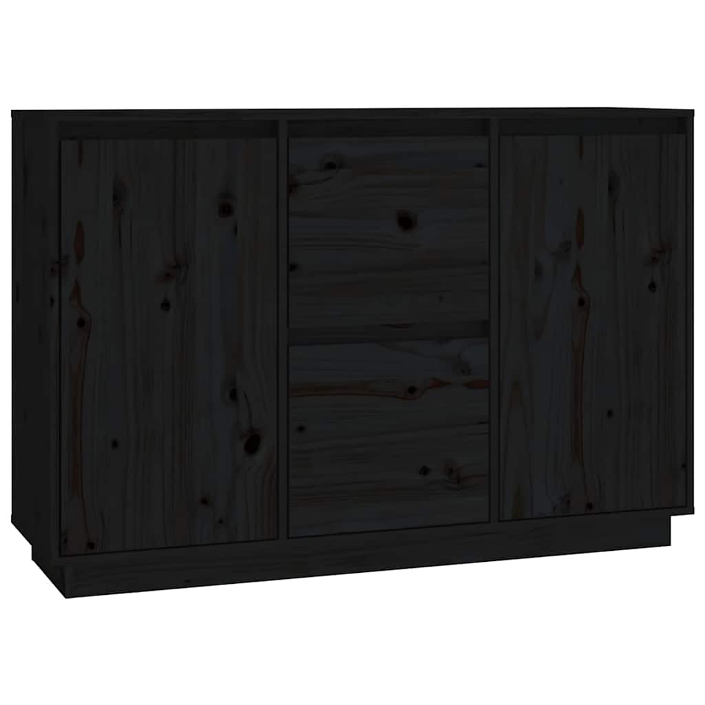 E-shop vidaXL Komoda čierna 111x34x75 cm borovicový masív