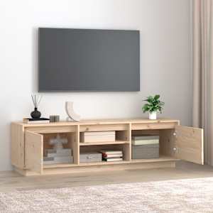 TV skříňka 140 x 35 x 40 cm masivní borové dřevo - obrázek 3