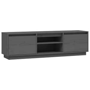 TV skříňka šedá 140 x 35 x 40 cm masivní borové dřevo - obrázek 2